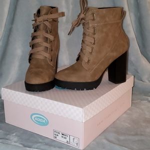 New lace up heeled booties